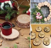 2024 cercles en bois non finis promotionnels ronds en bois centres de table en bois naturel pour ornements de noël et décor