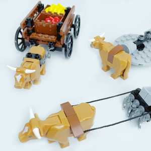 Bloques de Construcción de Arquitectura Medieval Antigua, Figuras de Animales (Vaca), Escena de Campo Agrícola, Figuras de Ensamblaje para Construcción de Ciudades - Product Image 4