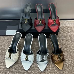 Sandalias de Tacón Alto de Diseñador de Lujo para Mujer, Marca de Moda, Tacones Altos Sexys para Mujer, Tacones Altos de Verano para Exteriores, Tallas Grandes - Product Image 1