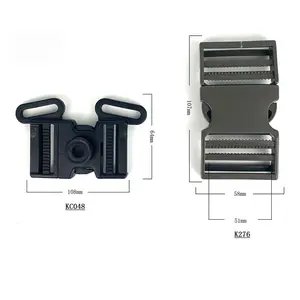 Big size high quality durable and strong black or custom color pom plastic 5 way stroller buckles