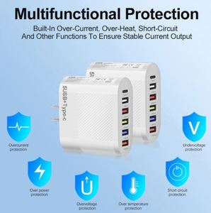 <b>Type</b>-<b>C</b> QC3.0 5-Port 35W Multi-Region Travel Charging Head with 3.1A Fast Charger for Cell Phones - Product Image 4