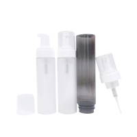 Bouteille en plastique transparente mate de 100 ml, 200 ml, 4 oz, 5 oz avec bouchon transparent et pompes à mousse blanches