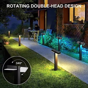 Lámpara LED Inteligente de Doble Cabezal para Jardín, Paisaje y Caminos, de Aluminio, con Control por Aplicación RGB, para Exteriores - Product Image 2