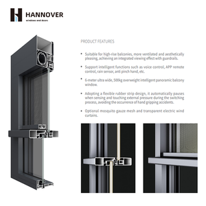 Hannover tùy chỉnh dọc thông minh nâng điện cửa sổ nhôm kính đôi nhà thụ động màn hình biệt thự tự động phong cách mở - Product Image 3