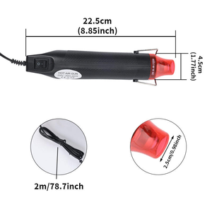 <span class=keywords><strong>Pistola</strong></span> <span class=keywords><strong>de</strong></span> Aire Caliente Portátil Mini <span class=keywords><strong>de</strong></span> 110V y 300W con Cable <span class=keywords><strong>de</strong></span> 2m, <span class=keywords><strong>Pistola</strong></span> <span class=keywords><strong>de</strong></span> <span class=keywords><strong>Calor</strong></span> Manual para Manualidades, Termoencogibles y Arte <span class=keywords><strong>de</strong></span> Uñas - Product Image 4