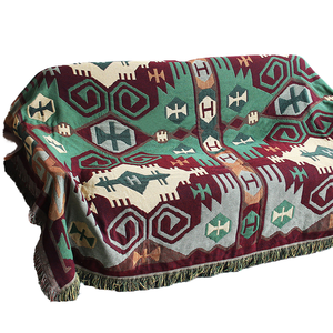 Manta Hippie Reversible de Doble Cara con Diseño de Sol, Luna y Estrellas, Tapiz Celestial de Algodón Tejido para Decoración del Hogar, Funda para Silla o Sofá - Product Image 1