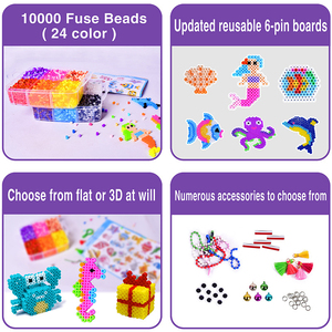 AJB OEM DOM Puzzle <span class=keywords><strong>en</strong></span> plastique personnalisé sur le thème des animaux marins et des dinosaures, perles à fusionner, jouet éducatif pour les enfants de 5 à 13 ans - Product Image 3