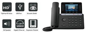 Téléphone IP professionnel SIP-T74U avec écran LCD couleur 4,3 pouces, 16 lignes SIP, double Gigabit PoE, pour bureau, superviseur, entreprise, VoIP - Product Image 4