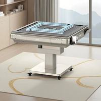 Table de mahjong automatique, table de jeu de mahjong électrique, table de jeu de tuiles d'intérieur avec porte-gobelets pour le divertissement à domicile
