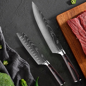 10 Pieces Damascus Steel Kitchen <b>Knife</b> Set With Pure Leather Sheath Including Chef Cleaver <b>Bread</b> Steak Fruit <b>Knife</b> - Product Image 6
