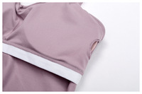 Ensemble de yoga solide à col licou avec cordon de serrage, en Spandex/Polyester, séchage rapide, dos élégant