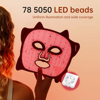 Masque facial portable à lumière rouge pour marque privée avec protection oculaire, conception en silicone pour un soin doux, pour usage domestique et prise US