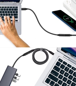 Usb3.2 Type-C cáp mở rộng 4K 60Hz 10Gbps PVC 0.2m đến 3m nylon bện USB-C C nữ nam Extender dây cho máy in & máy ảnh - Product Image 4