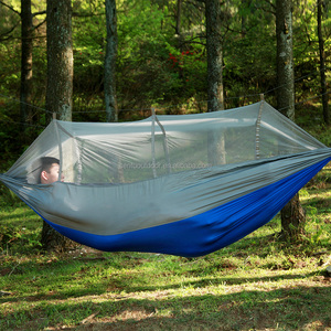 Venta directa de fábrica <span class=keywords><strong>Hamaca</strong></span> de tela de paracaídas portátil para acampar con mosquitera Correas de árbol para acampar al aire libre Senderismo - Product Image 4