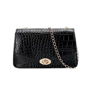 Fashionable Women's Crocodile Pattern Shoulder <b>Bag</b> Zip Closure Cross-Body Chain Lock Single Handle <b>Small</b> Square All Shoulder <b>Bag</b> - Product Image 5