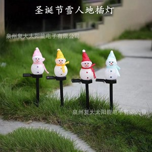 Lumière solaire de jardin en forme de bonhomme de neige en EVA, décoration de Noël, LED résistante à l'eau, portable - Product Image 2