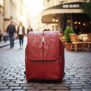 Sac à dos en cuir de vachette ciselé Fana Letizia 20-35L Sac de voyage unisexe - Product Image 2