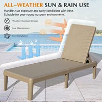 Ensemble de 2 chaises longues de piscine, avec dossier réglable en 6 positions, chaise longue en résine imperméable pour terrasse au bord de la piscine