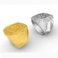 Bagues de championnat pour équipes de jeunes, design original, style hip-hop, en alliage de zinc plaqué or, bijoux pour cadeaux d'anniversaire, vente en gros