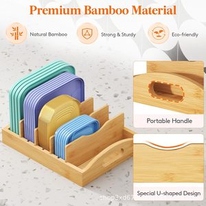 Creative wooden cabinet <b>storage</b> <b>box</b> with adjustable inserts, suitable for home food <b>storage</b> and categorization, <b>kitchen</b> dish - Product Image 1