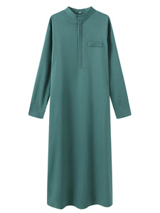 Túnica Tradicional Marroquí Bordada para Hombre, Thobe Musulmán con Bolsillo, Jibba, Abaya, Ropa Masculina, Jalabiya, Ropa para Ramadán, Ubba - Product Image 5