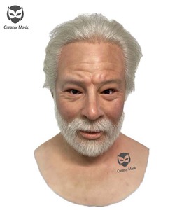 Masque de tête réaliste en silicone de haute qualité <span class=keywords><strong>pour</strong></span> <span class=keywords><strong>Halloween</strong></span> et Pâques, avec cheveux et barbe, <span class=keywords><strong>pour</strong></span> simulation de vieil homme, accessoire de <span class=keywords><strong>maquillage</strong></span> et de jeu de rôle, <span class=keywords><strong>pour</strong></span> mascarade - Product Image 1
