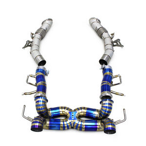 BSK SUS304 Downpipe Titanium Blue Catback Silencieux pour <span class=keywords><strong>Ferrari</strong></span> <span class=keywords><strong>SF90</strong></span> 3.9T V8 2019-2023 X Pipe Straight Street Race Système d'échappement - Product Image 1