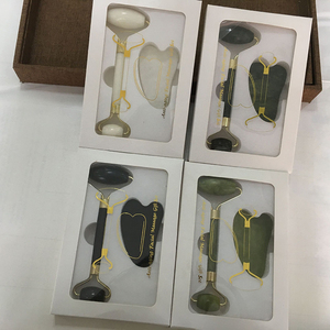 Groothandel Gezichts Jade Roller en Guasha Set, Huidverzorging, Groen, Wit, Zwart - Product Image 2