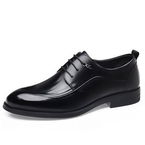 New Men's Waterproof <b>Height</b> <b>Increasing</b> Leather <b>Shoes</b>-2025 British Style Business Wedding <b>Shoes</b>-Autumn Black Lace-Up Casual <b>Shoes</b> - Product Image 6