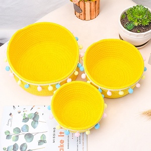 Venta al por mayor envío <span class=keywords><strong>gratis</strong></span> cestas <span class=keywords><strong>de</strong></span> bobina <span class=keywords><strong>de</strong></span> cuerda ovalada pequeña cesta tejida para niños bebé perro juguetes regalos - Product Image 5