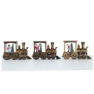 New Creative Gold-Brushed Glowing Water-Filled PVC <b>Train</b> Head <b>Ornament</b>, <b>Christmas</b> Gift Decoration, Night Light - Product Image 5
