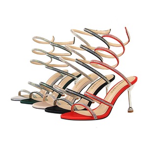 Rome Woman <b>Open</b>-Toe Sandals Sexy High Snake Straps 8cm Stilettos Breathable Ankle-Style Prom Wedding Pumps Fashionable - Product Image 6