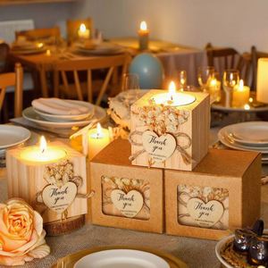 Romantic Handmade Heart Shape Bamboo Wooden Candle <b>Holder</b> Christmas Lantern Storage Box for Wedding Home Party Decoration - Product Image 1