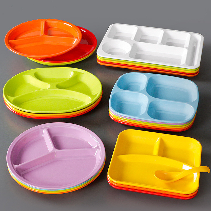 Melamine Plate with Compartments Round Eco-Friendly
