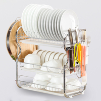 Égouttoir à vaisselle matelassé en acier inoxydable antirouille pour cuisine et salle de bain, avec support de séchage pour savon et égouttoir d'évier, pour hôtel