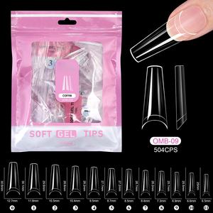504 <span class=keywords><strong>Uñas</strong></span> Postizas en Forma de Almendra y Ataúd para Extensión de <span class=keywords><strong>Uñas</strong></span> DIY, Semi-Mate, Cobertura Completa, Acrílicas Transparentes - Product Image 3