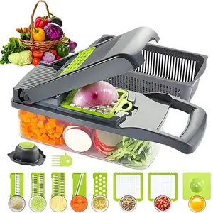 Aksesoris Dapur Multifungsi 12 In 1 Buah Dicer Manual Sayuran Slicer Bawang Sayuran Cutter