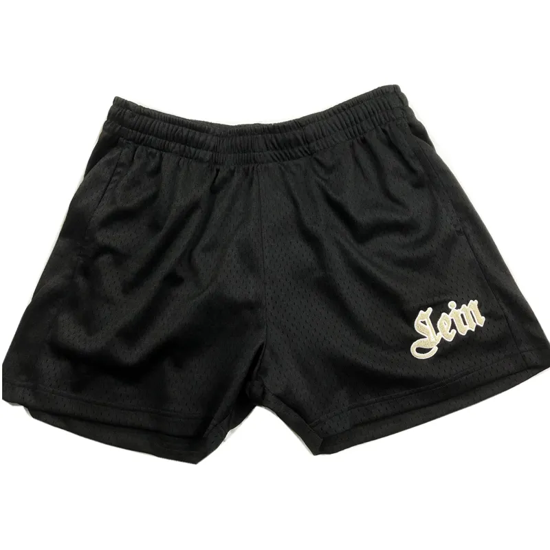 Custom Mesh Shorts Sublimatie Effen Polyester Streetwear Shorts Gym Blanco Basketbal 5 Inch Binnennaad Mesh Shorts Blanco
