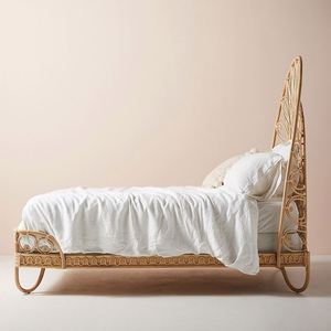 <span class=keywords><strong>Lit</strong></span> double en rotin naturel, mobilier d'art en rotin, style simple et moderne, créatif, pour chambre à coucher, maison d'hôtes, hôtel, taverne - Product Image 4