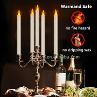 Bougies coniques sans flamme, effet de flamme vacillante réaliste, fonctionnant sur piles, télécommande, minuterie, décoration d'intérieur, plastique écologique