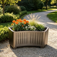 Grand bac à plantes classique en métal, durable, avec revêtement en poudre, écologique, pour jardins extérieurs, patios, usage commercial