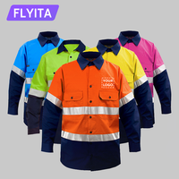 Chemises de Travail Haute Visibilité Réfléchissantes, Vêtements de Sécurité EN20471 en Coton pour Uniforme Industriel de Construction Minière, Tenue de Travail avec Logo Personnalisé