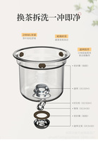 Aspiration magnétique sans tige séparation d'écoulement un clic filtre verre résistant à la chaleur absorbant les bulles tasse à thé théière
