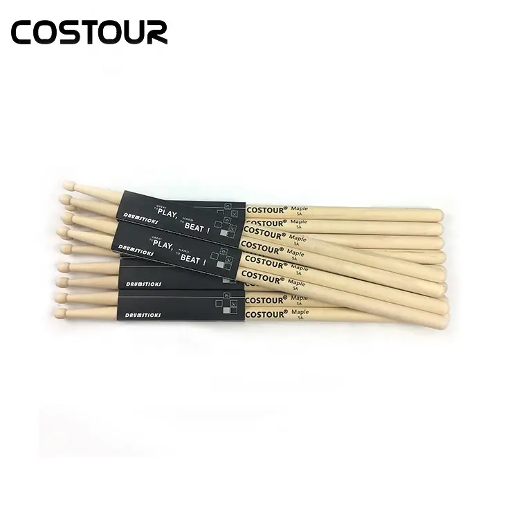 Kostum Grosir Kustom Logo 5A/7A Stik Drum Kayu Maple Stik Drum