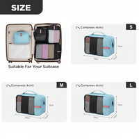 Ensemble de 3 cubes de rangement légers pour voyage - Sacs de rangement imperméables pour bagages