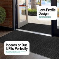 Tapis d'entrée personnalisé avec logo d'entreprise, en caoutchouc, imprimé, teint en masse, lavable, résistant, anti-salissures, pour bureaux, maisons et espaces publics