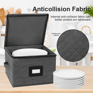 Conteneur de rangement en métal à coque rigide (33,0 cm) empilable pour vaisselle, capacité 18 L, style japonais - Product Image 2
