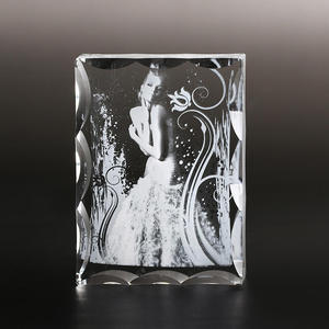 Jy Chất lượng cao vuông khung ảnh 3D khắc Khắc tinh thể Cube cho quà tặng lưu niệm - Product Image 5