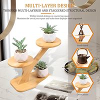 Support à fleurs en bois massif multicouche, moderne, simple, multifonctionnel, pour rebord de fenêtre, plantes succulentes, bambou, intérieur, salon, bureau