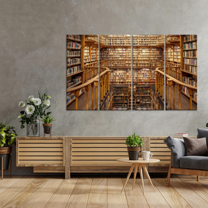 Elegant Printed Canvas Artwork: Office Decor, <b>Books</b> <b>Wall</b> Hanging,SET OF 4 CANVAS - Product Image 3